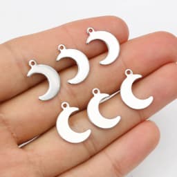30pc/lot 16x11mm No Fade Charms 316 Stainless Steel Moon Charms for necklace pendant charms diy jewelry making