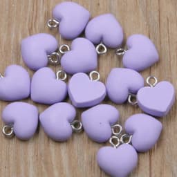 20Pcs 13X15MM Cute 9 Color Heart Resin Earring Charms Diy Findings Kawaii 3D Phone Keychain Bracelets Pendant For Jewelry Making