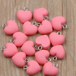 20Pcs 13X15MM Cute 9 Color Heart Resin Earring Charms Diy Findings Kawaii 3D Phone Keychain Bracelets Pendant For Jewelry Making