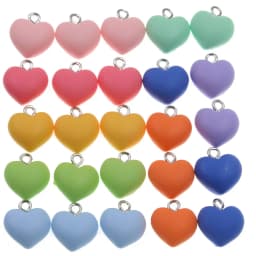 20Pcs 13X15MM Cute 9 Color Heart Resin Earring Charms Diy Findings Kawaii 3D Phone Keychain Bracelets Pendant For Jewelry Making
