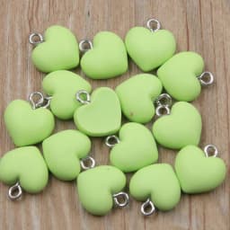 20Pcs 13X15MM Cute 9 Color Heart Resin Earring Charms Diy Findings Kawaii 3D Phone Keychain Bracelets Pendant For Jewelry Making