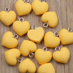 20Pcs 13X15MM Cute 9 Color Heart Resin Earring Charms Diy Findings Kawaii 3D Phone Keychain Bracelets Pendant For Jewelry Making