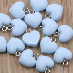 20Pcs 13X15MM Cute 9 Color Heart Resin Earring Charms Diy Findings Kawaii 3D Phone Keychain Bracelets Pendant For Jewelry Making