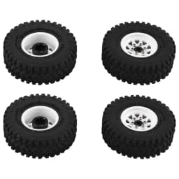 4pcs Metal 1.0" Beadlock Deep Dish Wheel Tire Set For 1/18 1/24 RC Crawler Car Axial SCX24 AX24 TRX4M FMS FCX24 Upgrade Parts
