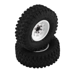 4pcs Metal 1.0" Beadlock Deep Dish Wheel Tire Set For 1/18 1/24 RC Crawler Car Axial SCX24 AX24 TRX4M FMS FCX24 Upgrade Parts