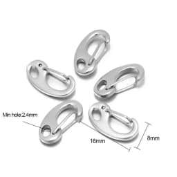 5Pcs Stainless Steel D-shaped Lobster Clasp Necklace Chains Hooks Connectors Parts for Jewelry Making DIY Crafts Findings
