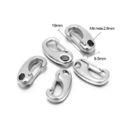 5Pcs Stainless Steel D-shaped Lobster Clasp Necklace Chains Hooks Connectors Parts for Jewelry Making DIY Crafts Findings
