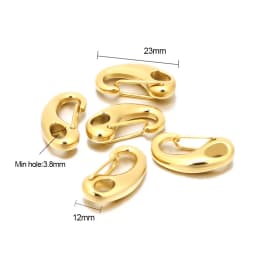 5Pcs Stainless Steel D-shaped Lobster Clasp Necklace Chains Hooks Connectors Parts for Jewelry Making DIY Crafts Findings