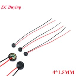 50pcs/5pcs Electret Condenser MIC Capacitive Electret Microphone 4mmx1.5mm for PC Phone MP3 MP4 with 2 Leads wire length 5.5CM
