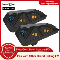FreedConn Motorcycle Intercom Bluetooth Headset Helmet Headphones Waterproof Music Share BT 5.0 FM Radio Commutator Earphone