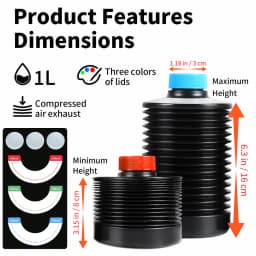 eTone 1000ml Compressible Chemical Bottle 120 135 4x5 Negatives Film Developer Liquid Container Darkroom Developing Supplies