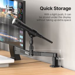 Ulanzi LS26 Desktop Low Microphone Stand 360° Adjustable 48cm Super Long Cross Arm with Microphone Holder 1/4'' 3/8'' 5/8''