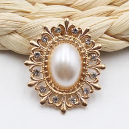 10 Pieces of 24 * 28MM Alloy Diamond Pearl Buttons Fashion Gorgeous Wedding Party Holiday Creative DIY Beautiful Decorative Acce