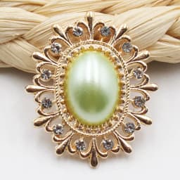 10 Pieces of 24 * 28MM Alloy Diamond Pearl Buttons Fashion Gorgeous Wedding Party Holiday Creative DIY Beautiful Decorative Acce