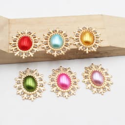 10 Pieces of 24 * 28MM Alloy Diamond Pearl Buttons Fashion Gorgeous Wedding Party Holiday Creative DIY Beautiful Decorative Acce