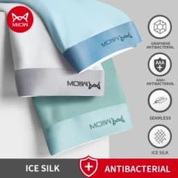 Miiow 3Pcs Ice Silk Men Boxer Shorts Underwear Antibacterial Boxershorts Cueca Male Panties Fashion Men Underpants Lingeries 5XL