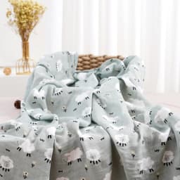 Elinfant Cute Soft Print Baby Towel Wrap 120x110cm Bamboo Cotton Baby Muslin Swaddle Blanket