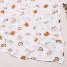 Elinfant Cute Soft Print Baby Towel Wrap 120x110cm Bamboo Cotton Baby Muslin Swaddle Blanket