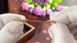Huitan One PCS Hot Sale Two Hole Piercing Earrings for Women Brilliant Crystal Zircon 3 Metal Color Chain Earring Party Jewelry