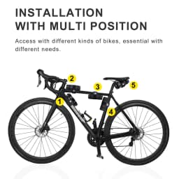 Rhinowalk Bicycle Bag Tool Bag Top Front Tube Frame Bag Burrito Pack Pouch Cycling Accessories Black MTB Bike Rear Tool Kits