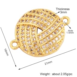 Trendy Star Moon Love Heart Flower Connector,18K Gold Plated CZ Charm Jewelry Findings Bracelet Necklace Accessories Supply M55