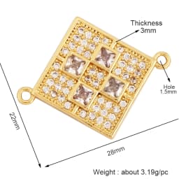 Trendy Star Moon Love Heart Flower Connector,18K Gold Plated CZ Charm Jewelry Findings Bracelet Necklace Accessories Supply M55