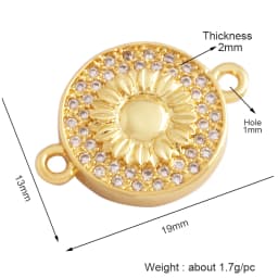 Trendy Star Moon Love Heart Flower Connector,18K Gold Plated CZ Charm Jewelry Findings Bracelet Necklace Accessories Supply M55