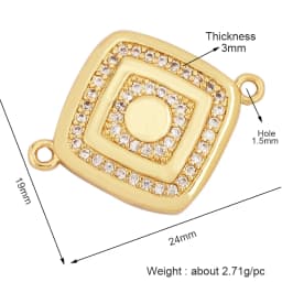 Trendy Star Moon Love Heart Flower Connector,18K Gold Plated CZ Charm Jewelry Findings Bracelet Necklace Accessories Supply M55