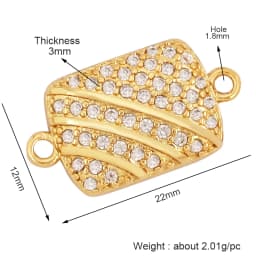 Trendy Star Moon Love Heart Flower Connector,18K Gold Plated CZ Charm Jewelry Findings Bracelet Necklace Accessories Supply M55