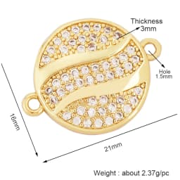 Trendy Star Moon Love Heart Flower Connector,18K Gold Plated CZ Charm Jewelry Findings Bracelet Necklace Accessories Supply M55