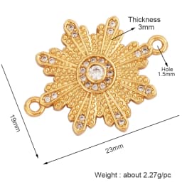Trendy Star Moon Love Heart Flower Connector,18K Gold Plated CZ Charm Jewelry Findings Bracelet Necklace Accessories Supply M55