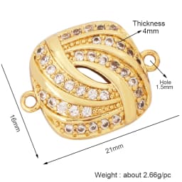 Trendy Star Moon Love Heart Flower Connector,18K Gold Plated CZ Charm Jewelry Findings Bracelet Necklace Accessories Supply M55