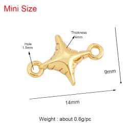 Trendy Star Moon Love Heart Flower Connector,18K Gold Plated CZ Charm Jewelry Findings Bracelet Necklace Accessories Supply M55