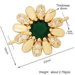 Trendy Star Moon Love Heart Flower Connector,18K Gold Plated CZ Charm Jewelry Findings Bracelet Necklace Accessories Supply M55