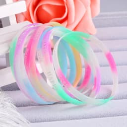 10PCS Child Luminous Silicone Bracelet Candy-Colored Letters Movement Bracelet Fashion Printing Rubber Wrist Strap Baby Jewelry