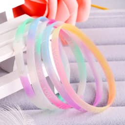 10PCS Child Luminous Silicone Bracelet Candy-Colored Letters Movement Bracelet Fashion Printing Rubber Wrist Strap Baby Jewelry