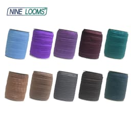 NINE LOOMS Plain Shiny Fold Over Elastics FOE 5/8" 15mm Spandex Band Tape Hair Tie Headband DIY Sewing Trim 50 100 Yard by Spool