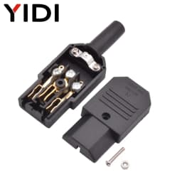 5pcs 10pcs IEC 320 Straight Cable AC Plug Socket C13 C14 10A 250V Black Rewireable Electrical 3 Pin Female Male Power Connector