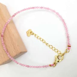Fashion Faceted Gemstones 2mm Beads Necklace Bracelet Pink Quartz Crystal Tourmaline Agate Choker Men Female Jewelry Party Gift