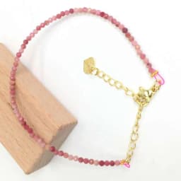 Fashion Faceted Gemstones 2mm Beads Necklace Bracelet Pink Quartz Crystal Tourmaline Agate Choker Men Female Jewelry Party Gift