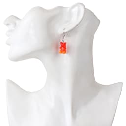 3 Pairs/Set Candy Color Acrylic Gummy Bear Drop Earrings for Women Korean Transparent Resin Jelly Bears Earring Sets Y2k Jewelry
