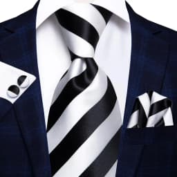 White Sliver Men's Ties Hanky Cufflinks Set Silk Neck ties For Men Wedding Party Business Mens Tie 2022 New Fashion Brand Hi-Tie
