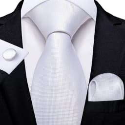 White Sliver Men's Ties Hanky Cufflinks Set Silk Neck ties For Men Wedding Party Business Mens Tie 2022 New Fashion Brand Hi-Tie