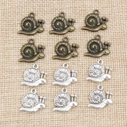 15pcs 18x15mm Antique Tibetan Silver Plated Bronze Snails Handmade Charms Pendant:DIY for bracelet necklace