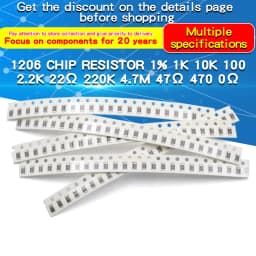 100pcs 1206 SMD Chip Resistor 1% 0Ω~10MΩ 0.33 10 100 220 300 510 1K 10K 20K 100K 220K 470K 820K 1.1M 5.1M 10M Ohm SMD Resistor