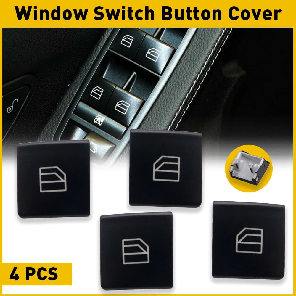4Pcs Window Switch Button Cover Cap For Mercedes Benz W212 W204 W463 W166 X166 A-Klasse W176 CLA Coupe C117 X204 Car Accessories