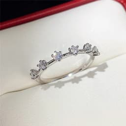 Huitan Fashion Contracted Design Women's Ring with Brilliant White Cubic Zirconia Wedding Party Daily Wearable Statement Jewelry