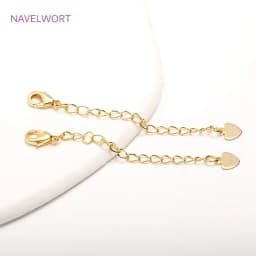 14K Gold Plated Lobster Claw Clasps with Extender Chain Brass Metal Extension Extended Lobster Tail Chains Clasps Connectors