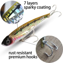 VIB Fishing Lure 20g 25g 30g Metal Jig Sinking Big Blade Long Cast Treble Hooks Spinner Spoon VIBRATION Tackle Pesca Hard Bait