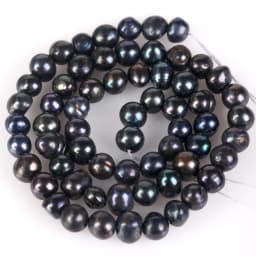 Natural Freshwater Pearl Beads High Quality Black Round Pearls Beads For Jewelry Making Fit DIY Women Bracelet Necklace Earrings